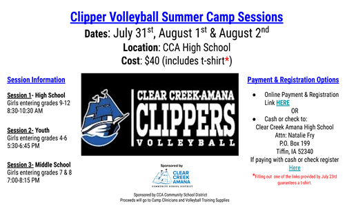 CCA Volleyball Summer camps